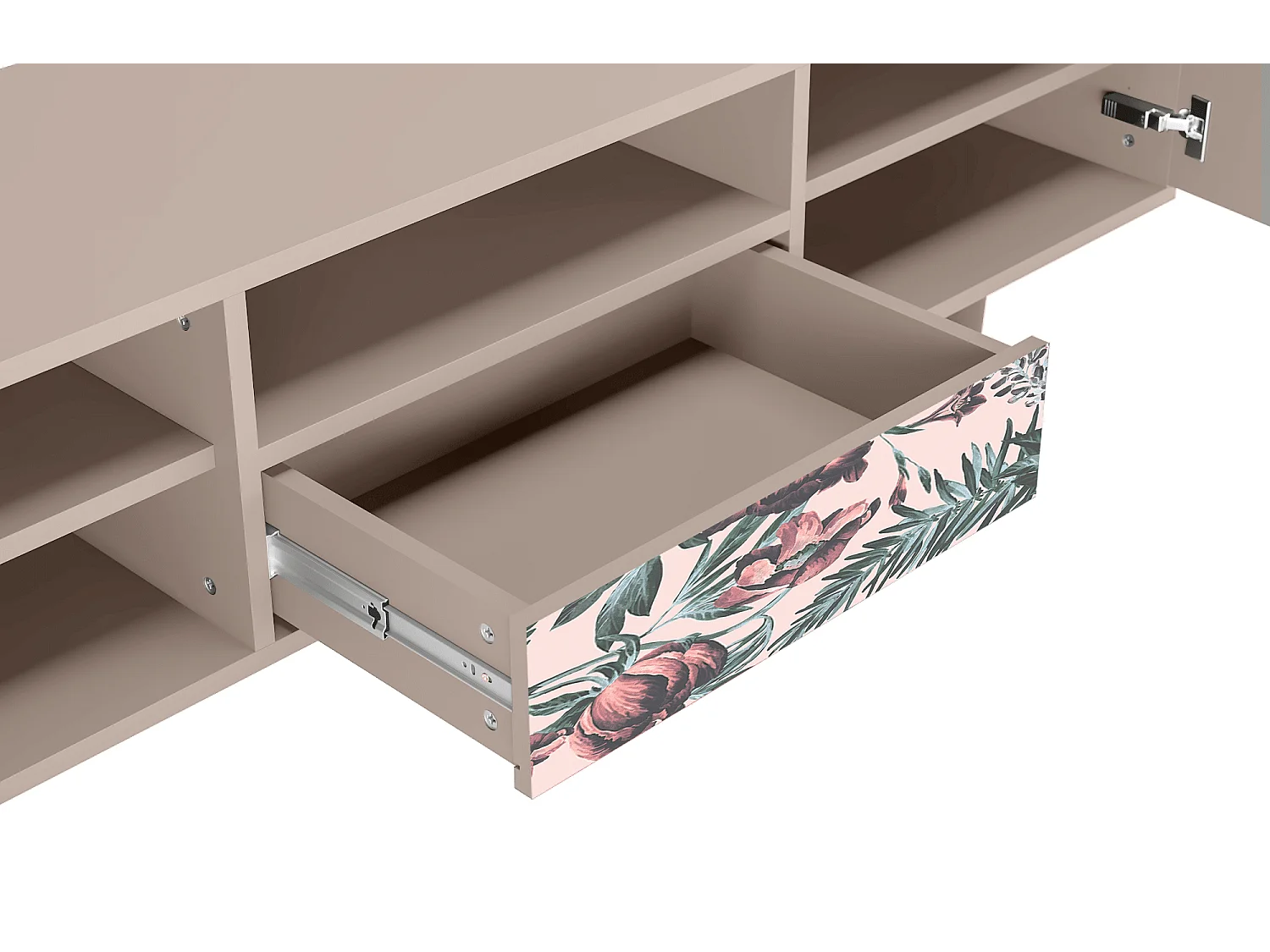 Mueble de TV - 170х59х41 cm - T6 - Peach Peonies, Latte