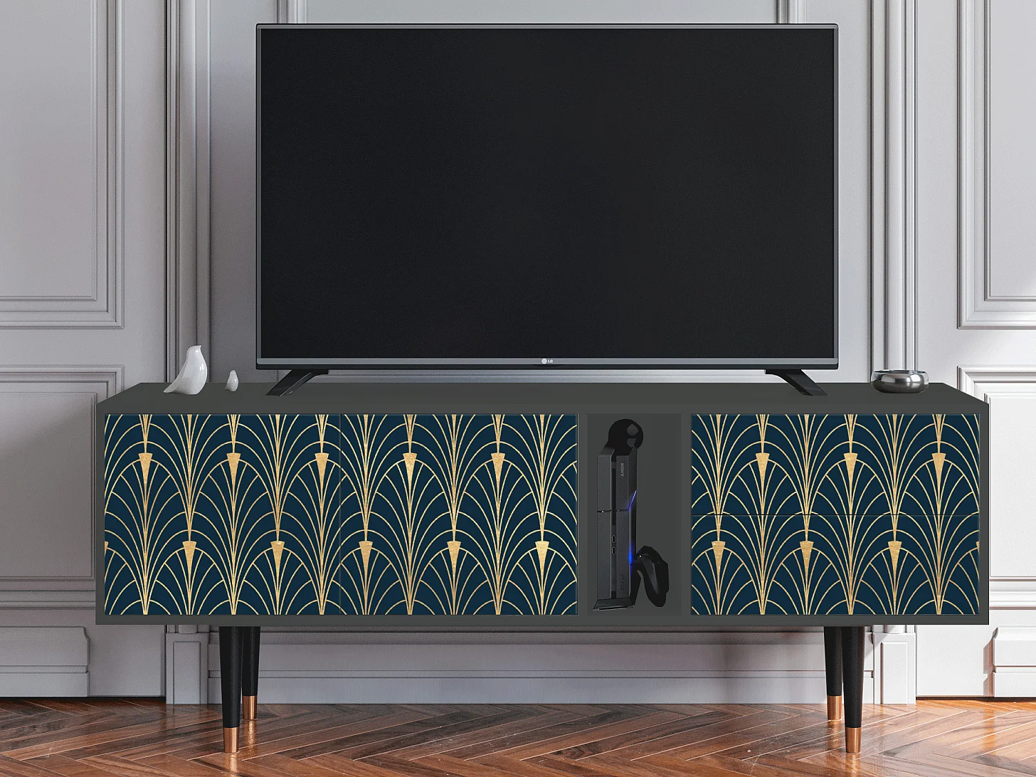 Meuble TV - 170х69х48 cm - T1 - Flower of the Nile, Anthracite