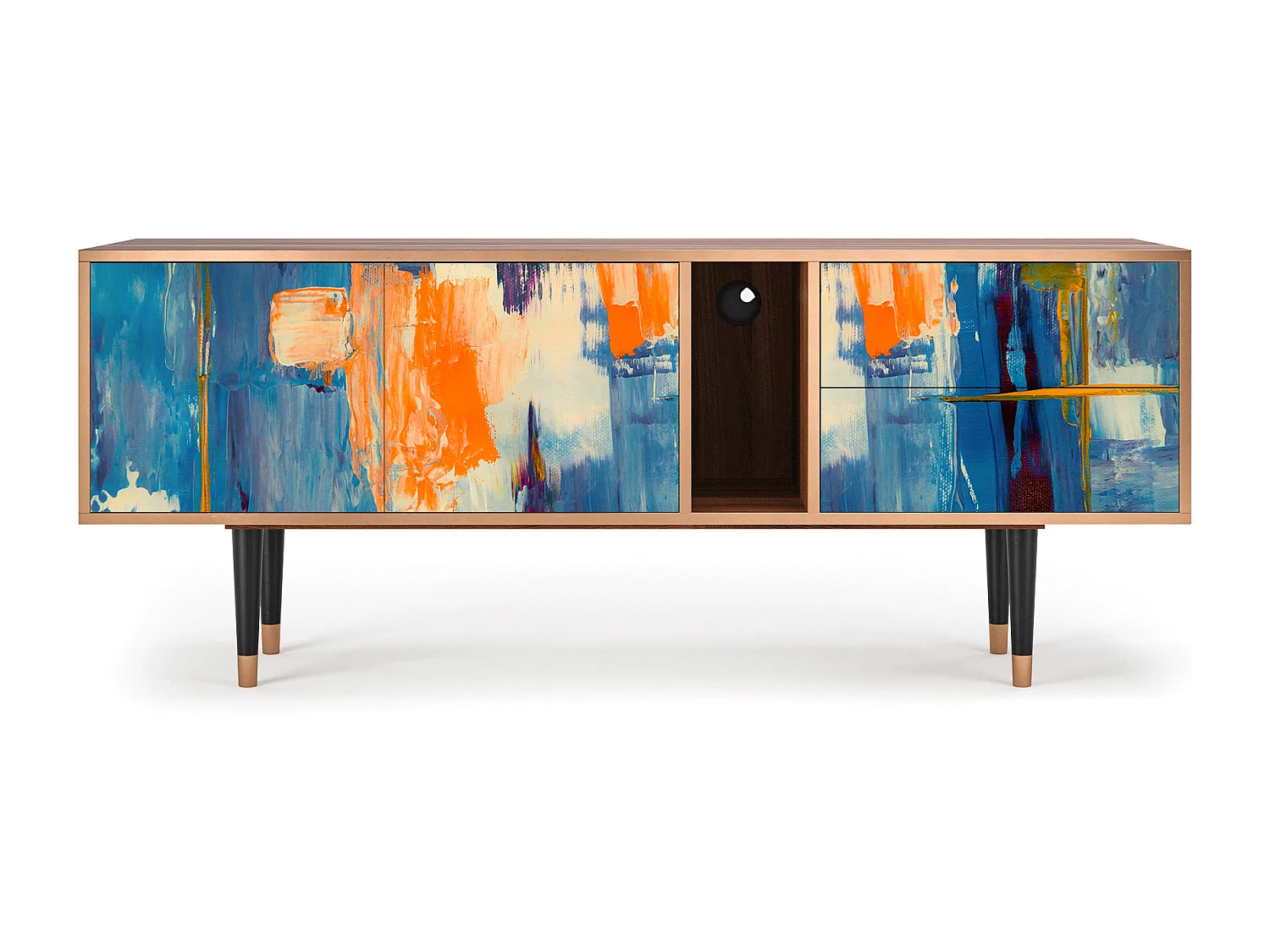 Meuble TV - 170х69х48 cm - T1 - Abstract Expressionism, Noyer