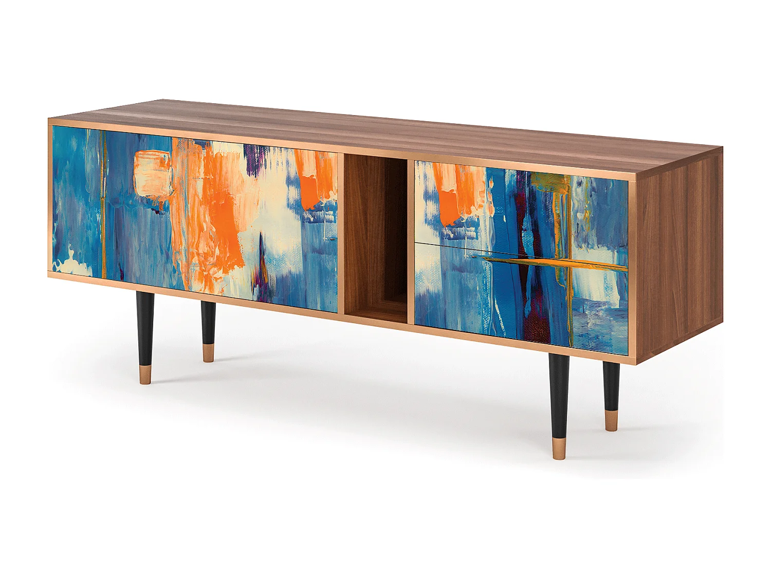 Meuble TV - 170х69х48 cm - T1 - Abstract Expressionism, Noyer