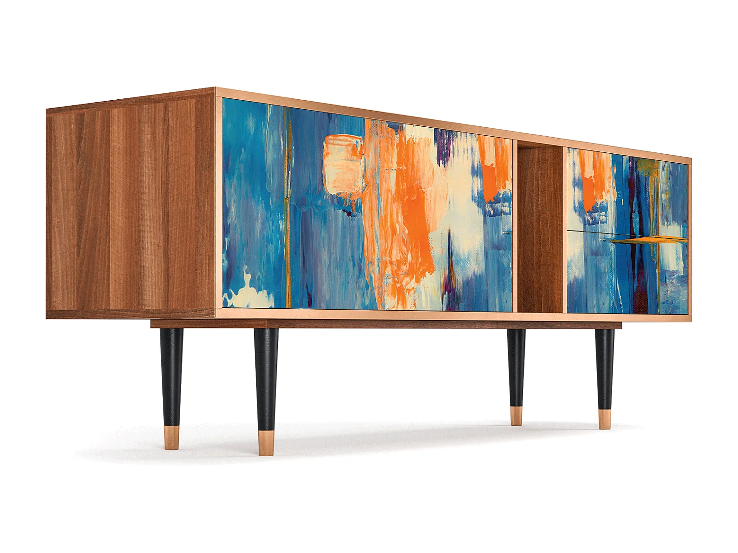 Meuble TV - 170х69х48 cm - T1 - Abstract Expressionism, Noyer