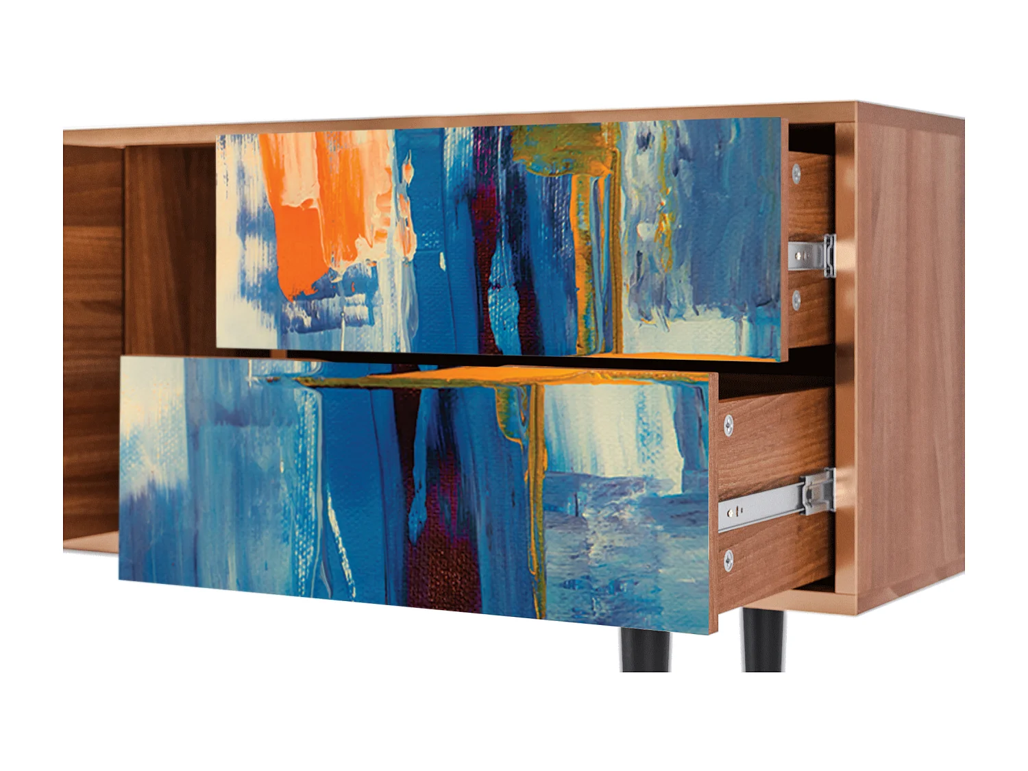 Meuble TV - 170х69х48 cm - T1 - Abstract Expressionism, Noyer