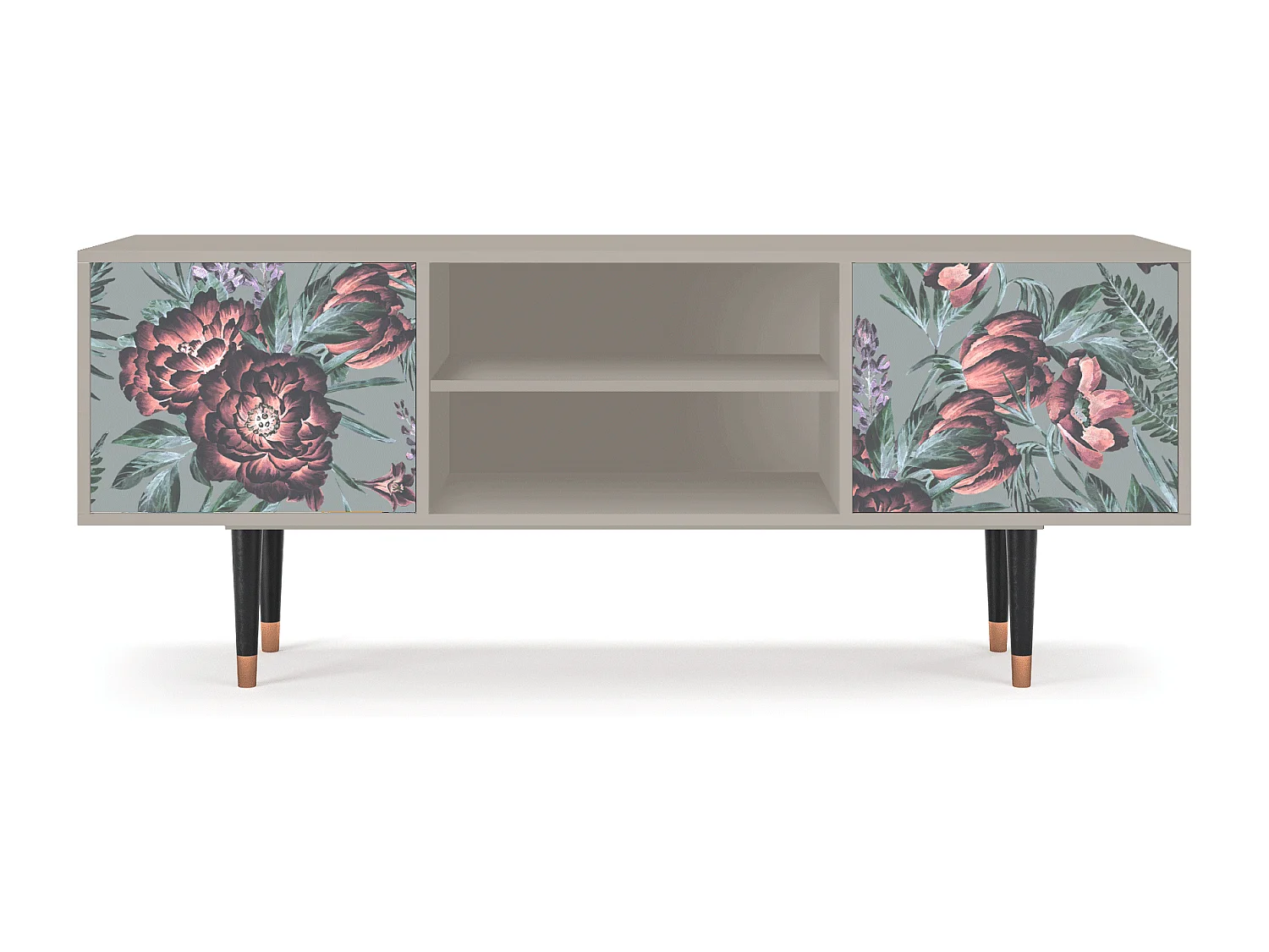 Mobile TV - 170х69х48 cm - T2 - Light Peonies, Sabbia