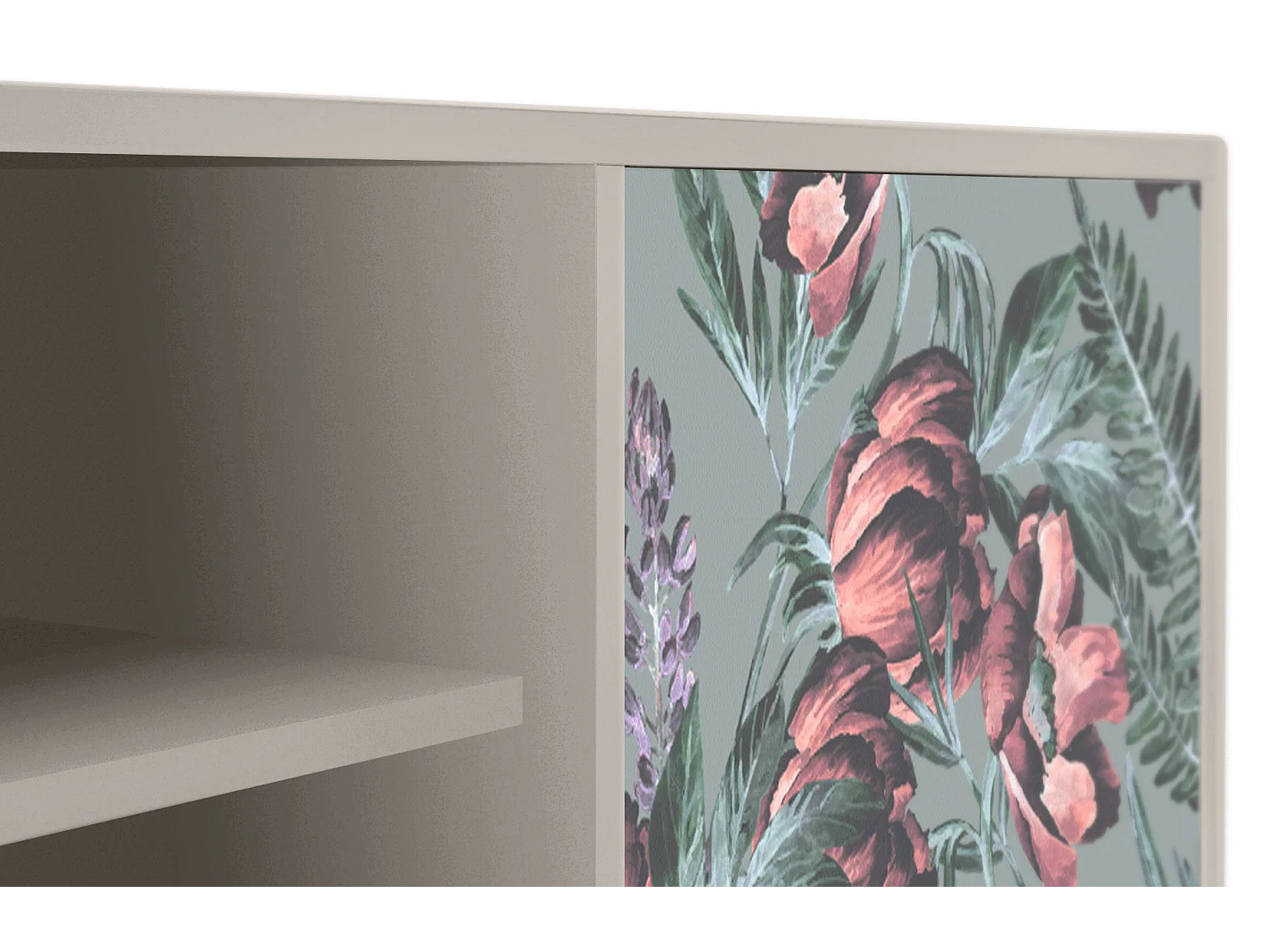 Mobile TV - 170х69х48 cm - T2 - Light Peonies, Sabbia