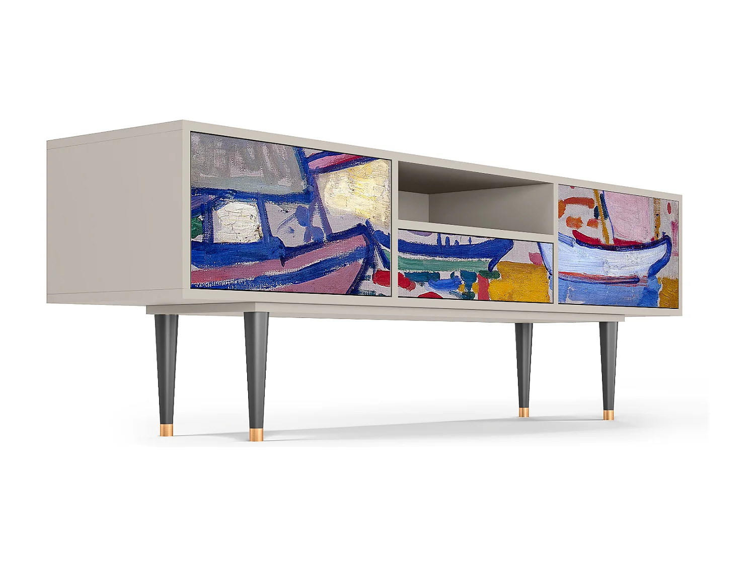 Meuble TV - 170х59х41 cm - T6 - The Port of Collioure , Sable