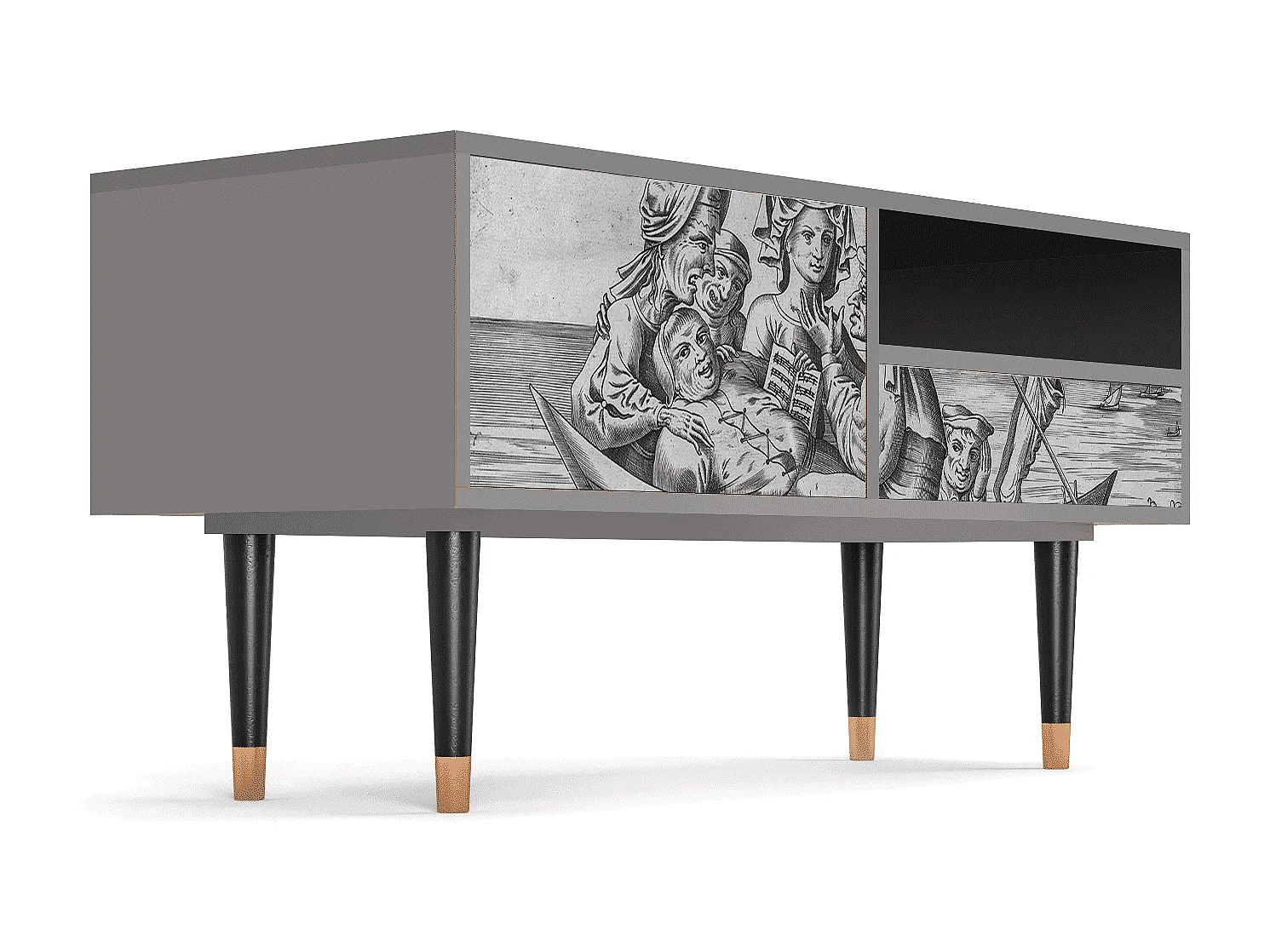 TV-Möbel - 115х59х48 cm - T3 - Blau Schuyte, Grau