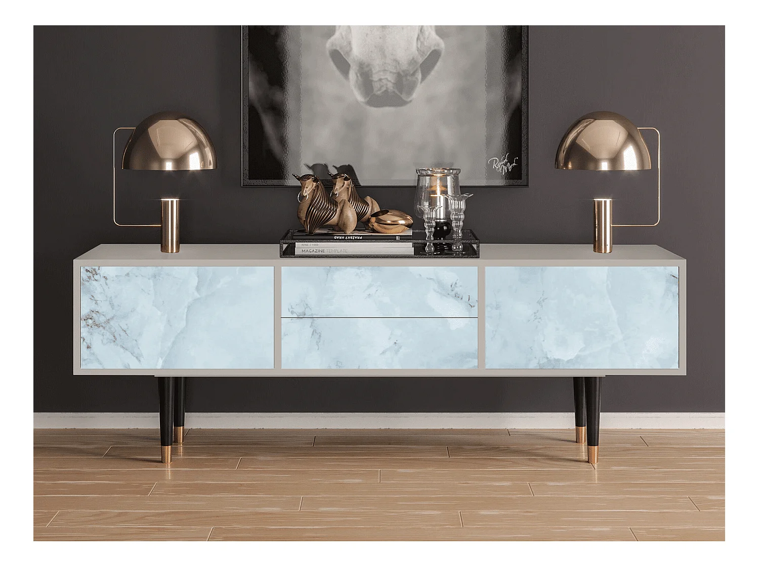 Mobile TV - 170х59х48 cm - T4 - Glacial Colour, Sabbia