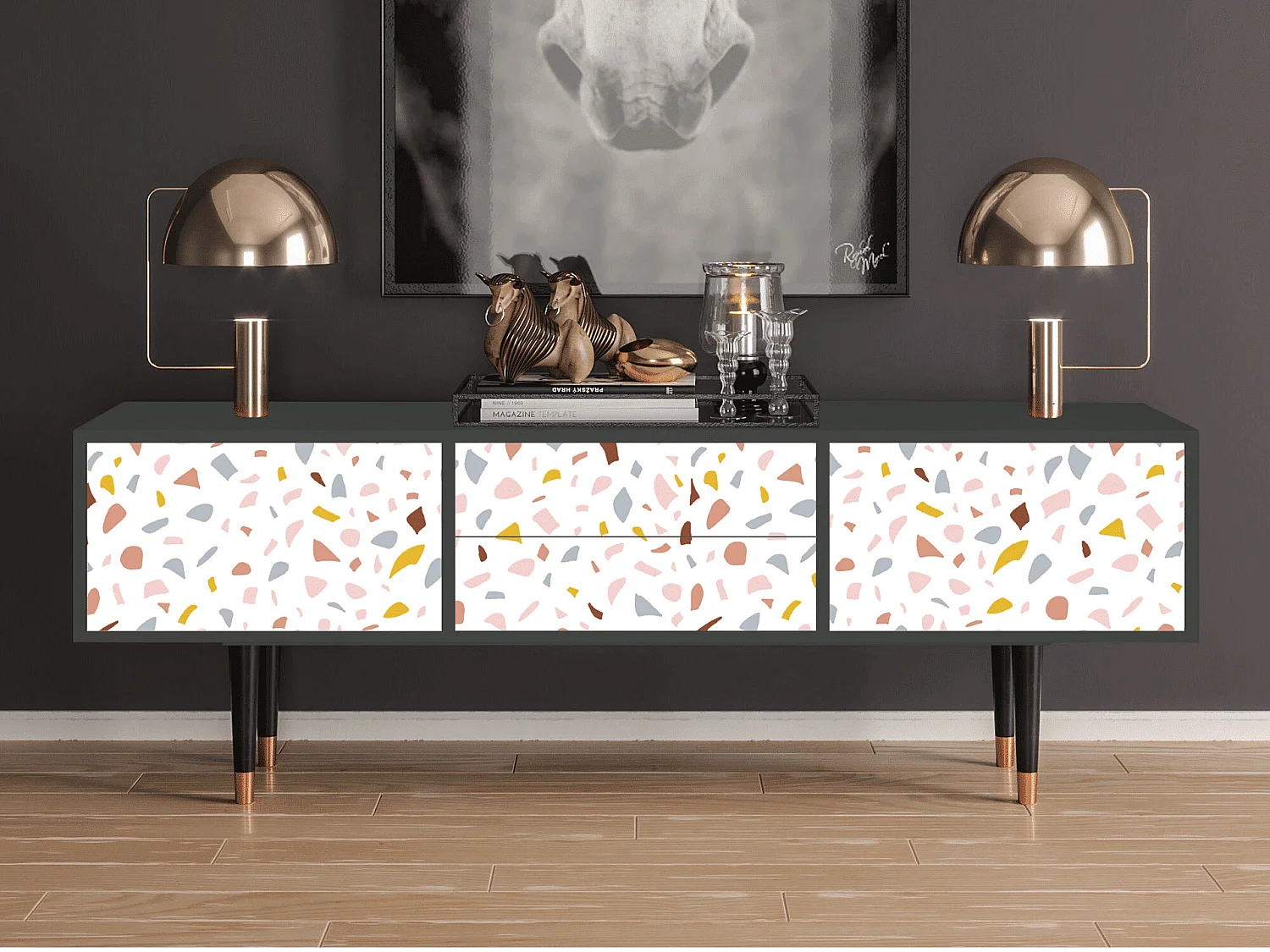 Mobile TV - 170х59х48 cm - T4 - Marmelade Cheese, Antracite