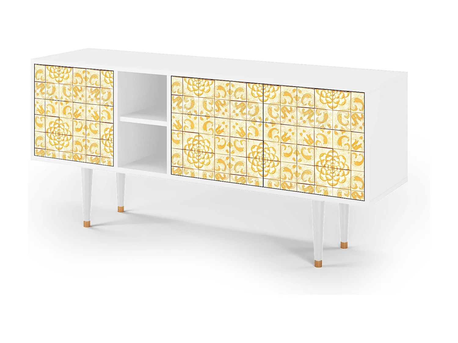 TV-Möbel - 150х69х41 cm - T5 - Sunshiny Tile, Weiß