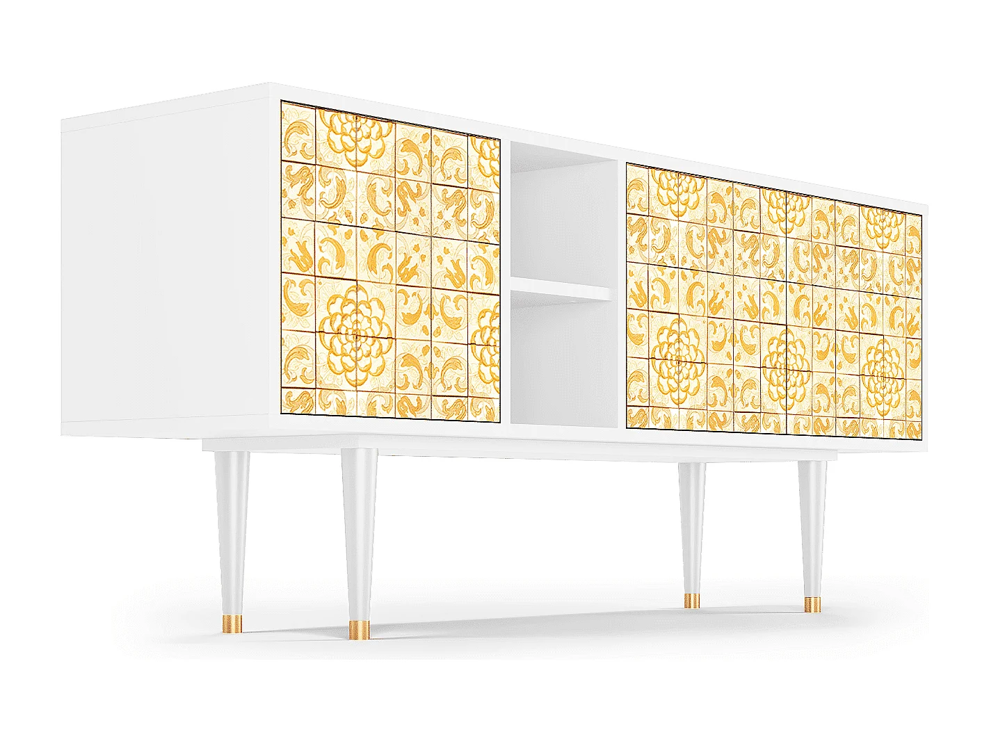 TV-Möbel - 150х69х41 cm - T5 - Sunshiny Tile, Weiß