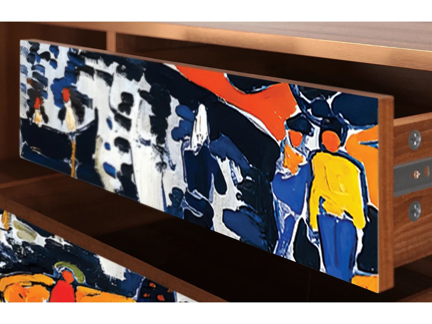 Meuble TV - 170х59х48 cm - T4 - Le Séchage des voiles , Noyer