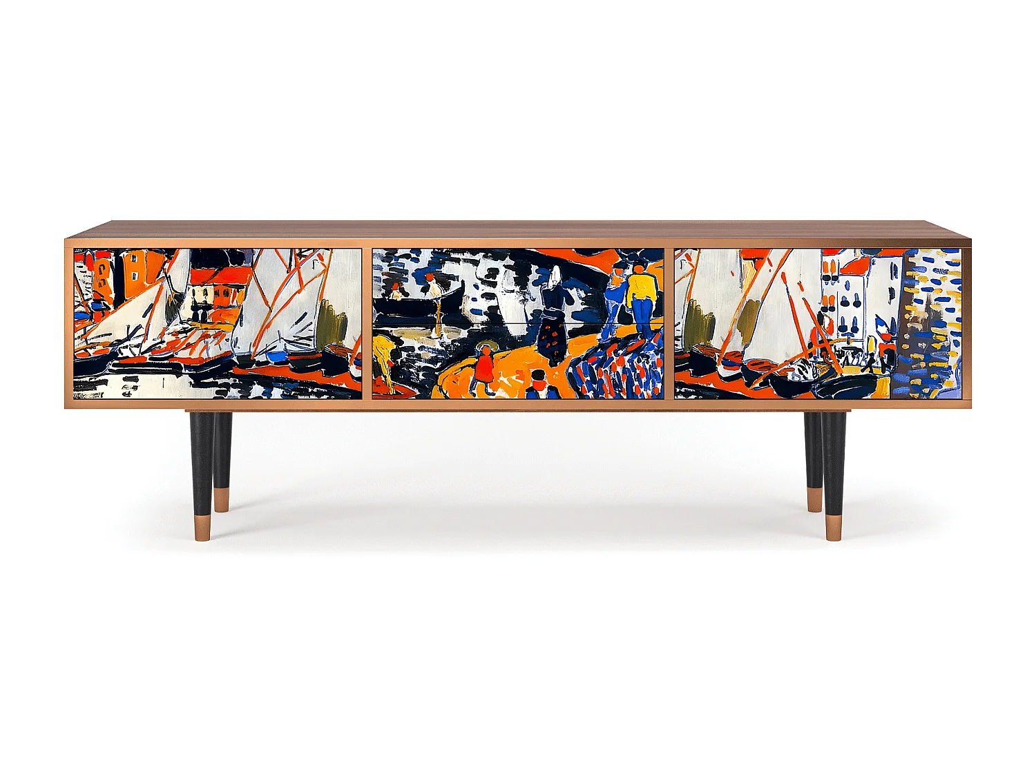 TV-Möbel - 170х59х48 cm - T4 - Le Séchage des voiles , Walnuss