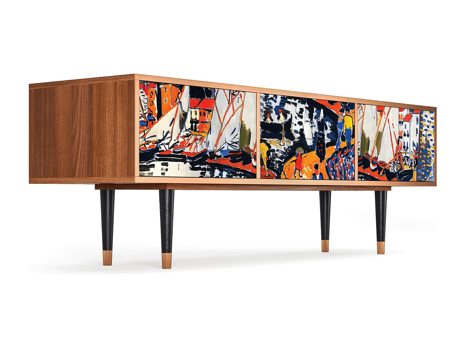 TV-Möbel - 170х59х48 cm - T4 - Le Séchage des voiles , Walnuss