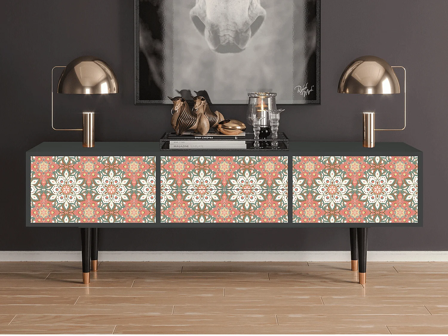 Mobile TV - 170х59х48 cm - T4 - Peach Grove, Antracite