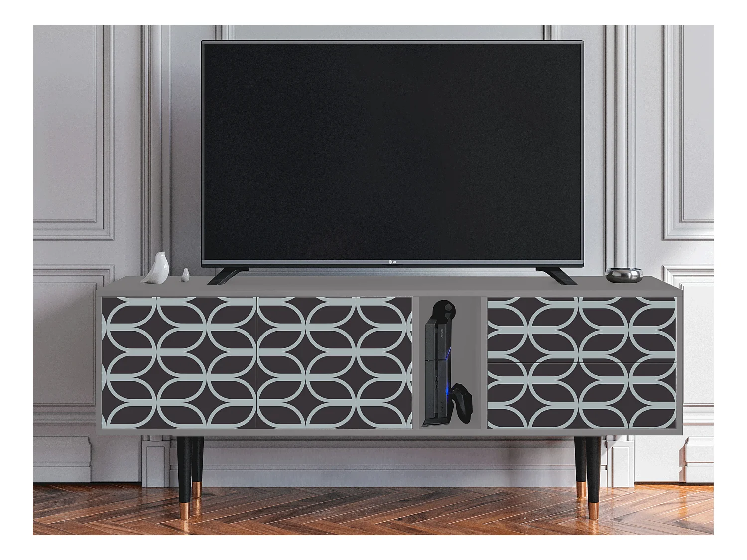 TV-Möbel - 170х69х48 cm - T1 - Braided Blue, Grau