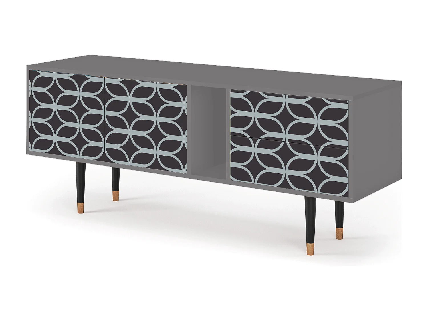 Meuble TV - 170х69х48 cm - T1 - Braided Blue, Gris