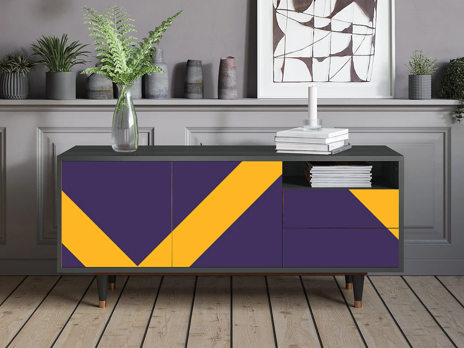 Meuble TV - 125х56х41 cm - T7 - The Brightest Way, Anthracite