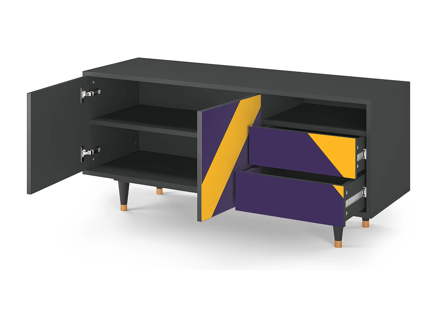 Meuble TV - 125х56х41 cm - T7 - The Brightest Way, Anthracite