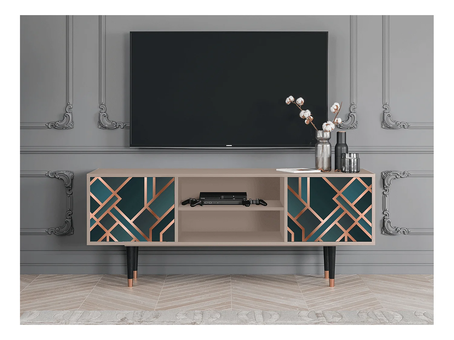 Meuble TV - 170х69х48 cm - T2 - Bronze Crossroad, Latte