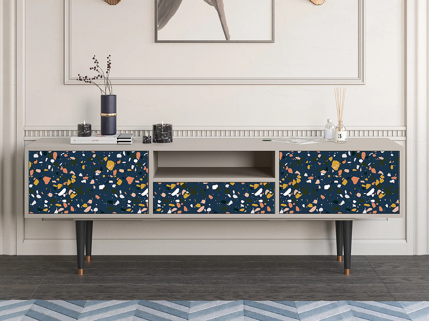 TV-Möbel - 170х59х41 cm - T6 - Night Sky Langhterns, Sand