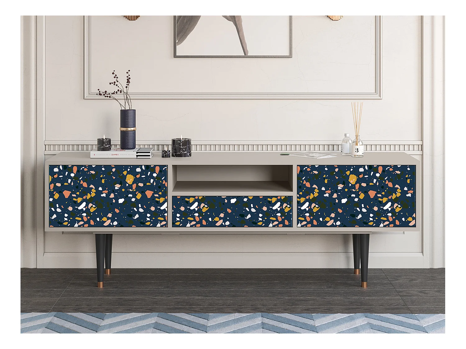 Meuble TV - 170х59х41 cm - T6 - Night Sky Langhterns, Sable