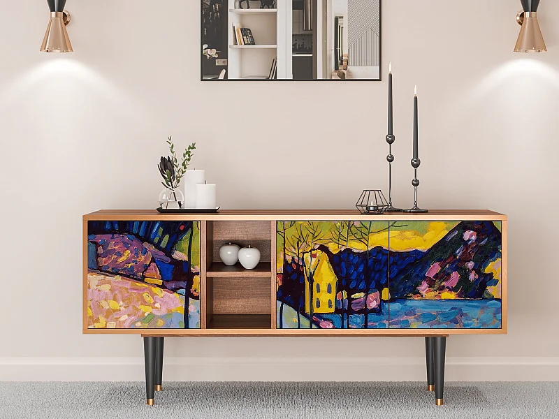 Mobile TV - 150х69х41 cm - T5 - Winter Landscape, Noce