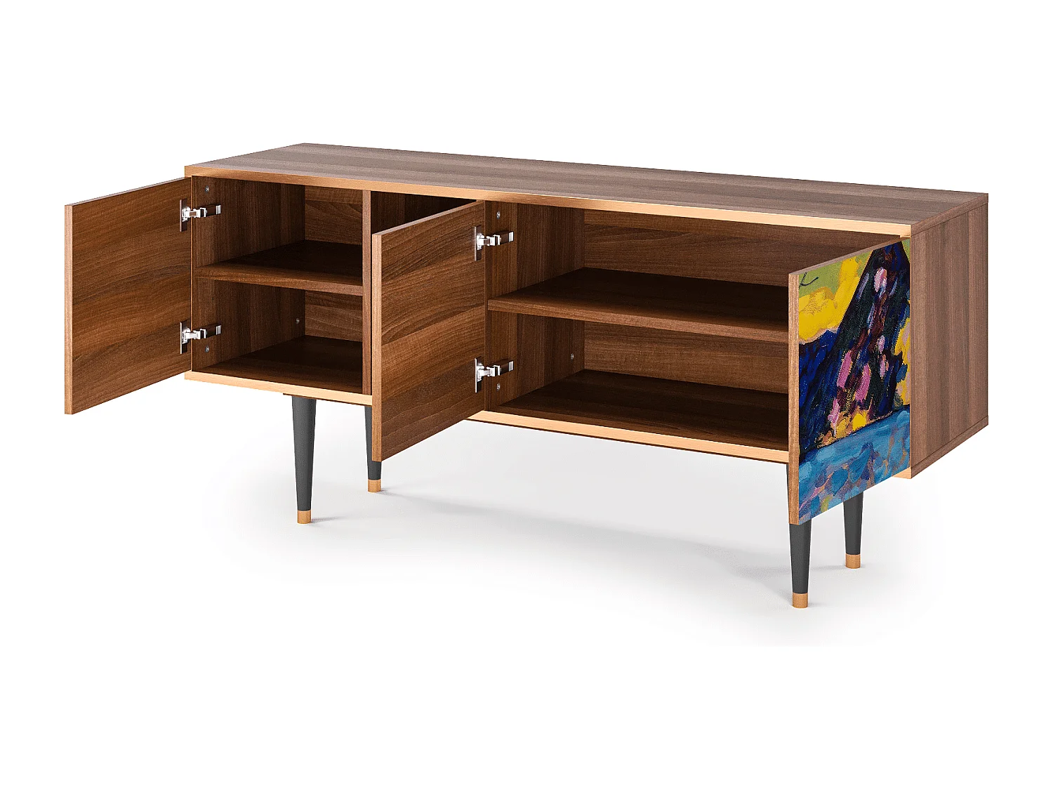 Mobile TV - 150х69х41 cm - T5 - Winter Landscape, Noce