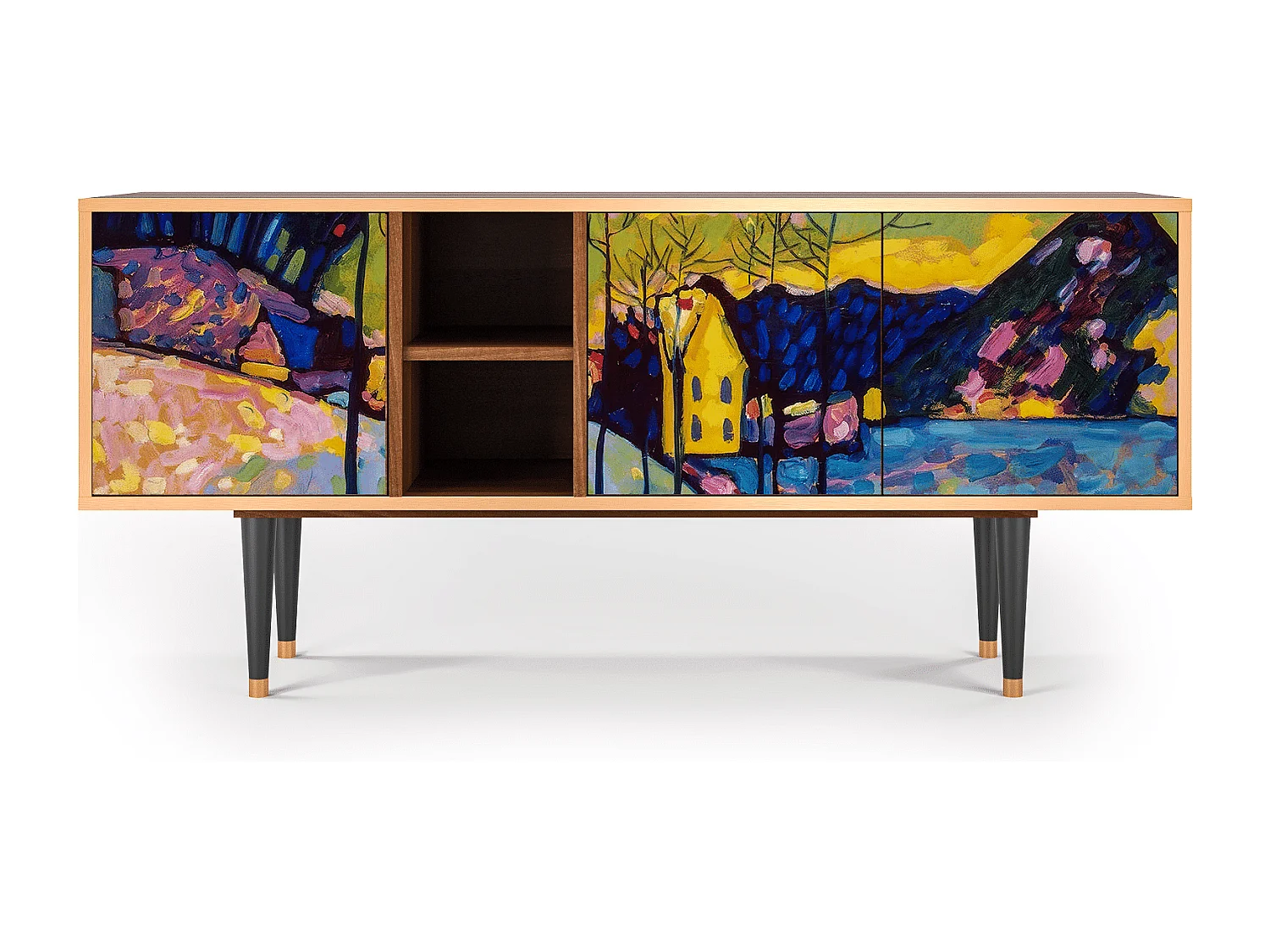 Meuble TV - 150х69х41 cm - T5 - Winter Landscape, Noyer