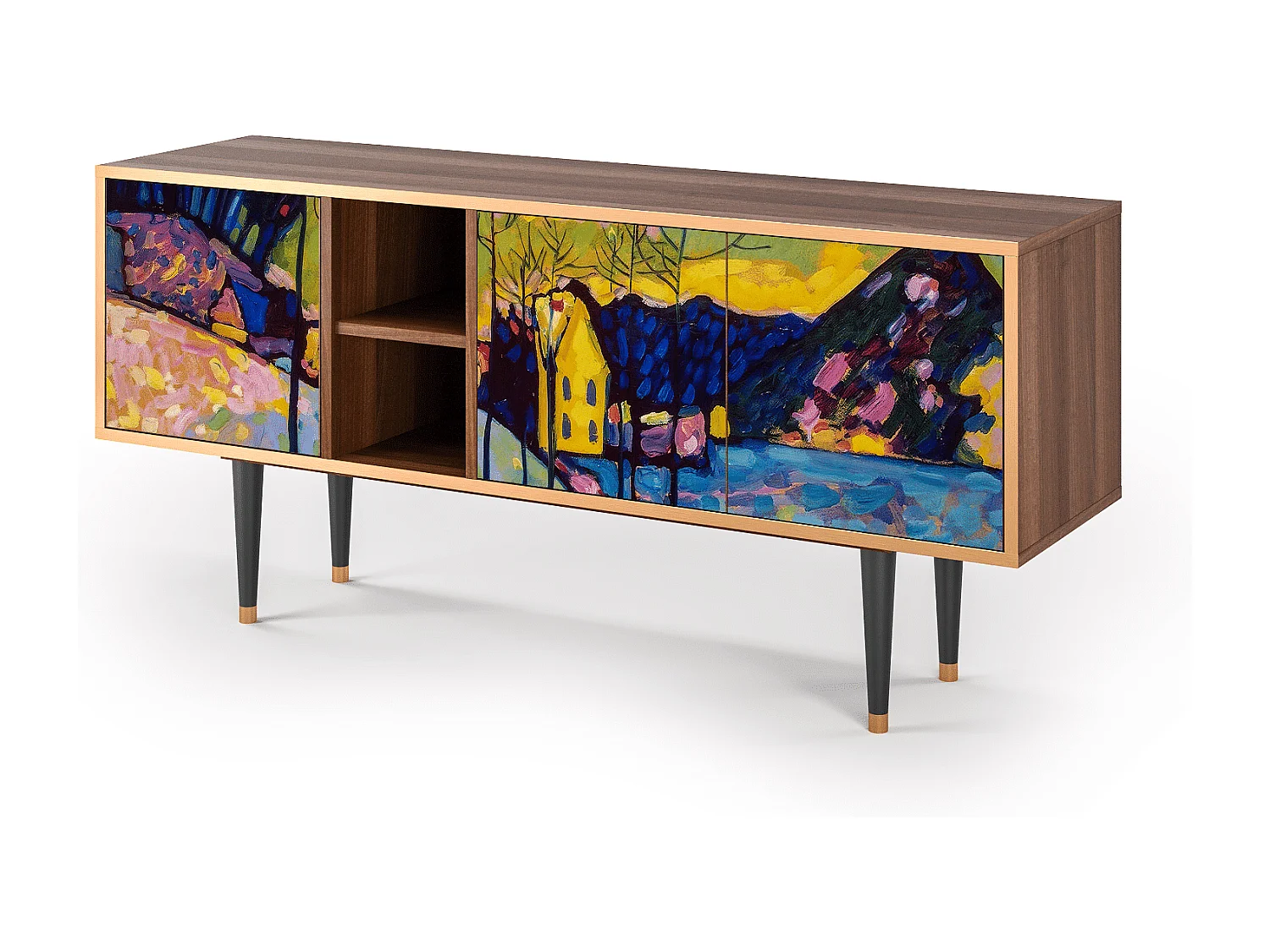 Meuble TV - 150х69х41 cm - T5 - Winter Landscape, Noyer