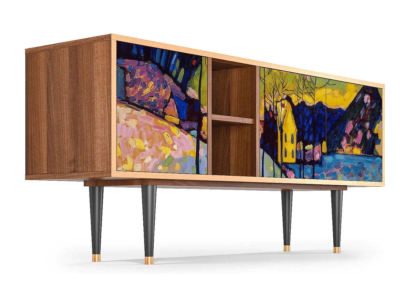 Meuble TV - 150х69х41 cm - T5 - Winter Landscape, Noyer