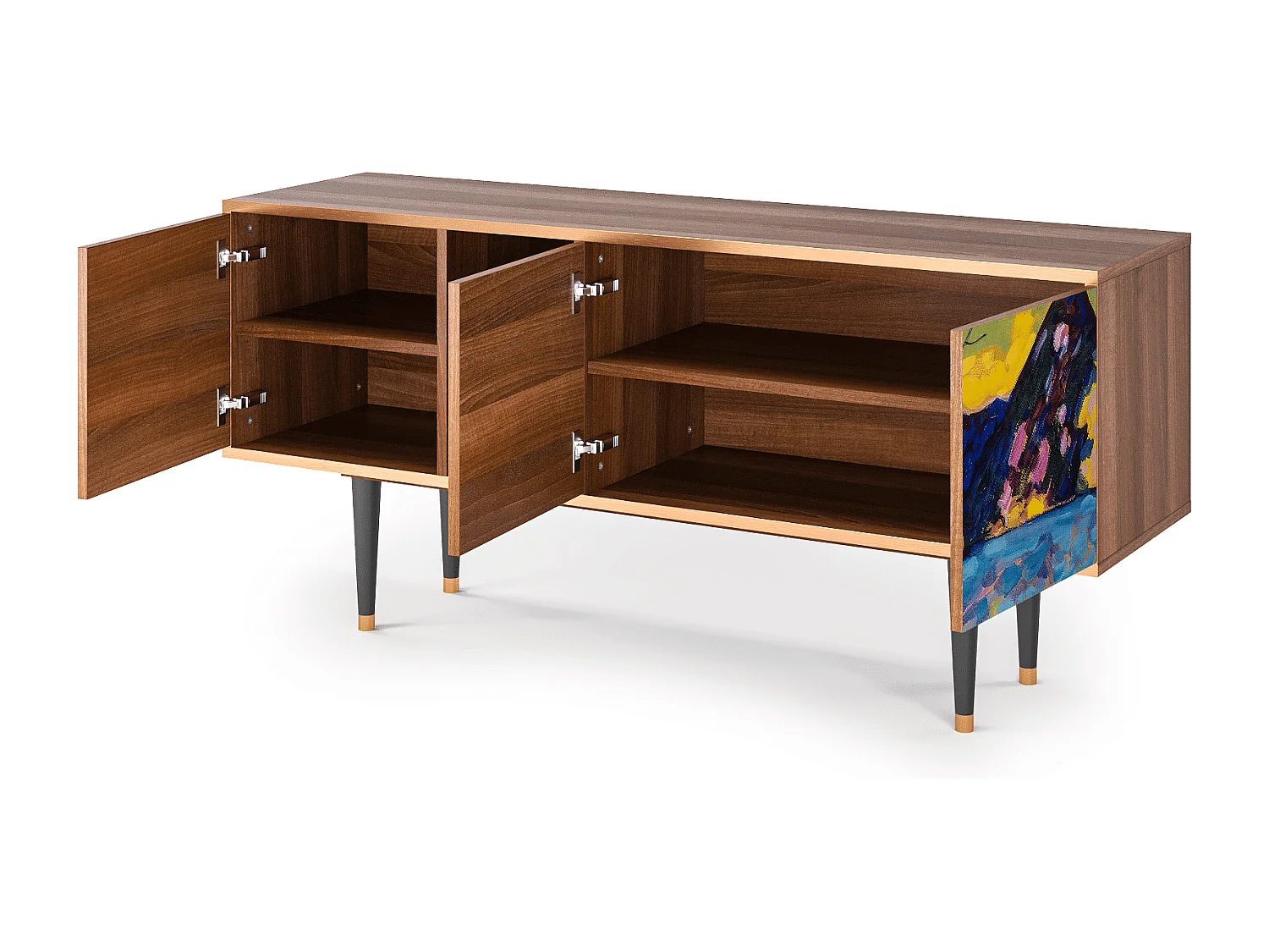 Szafka RTV - 150х69х41 cm - T5 - Winter Landscape, Orzech