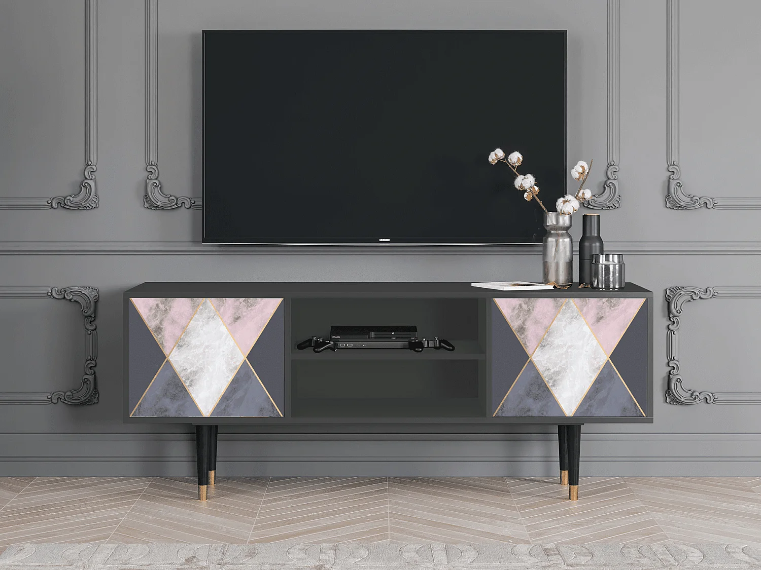 Meuble TV - 170х69х48 cm - T2 - Ideal Harmony, Anthracite