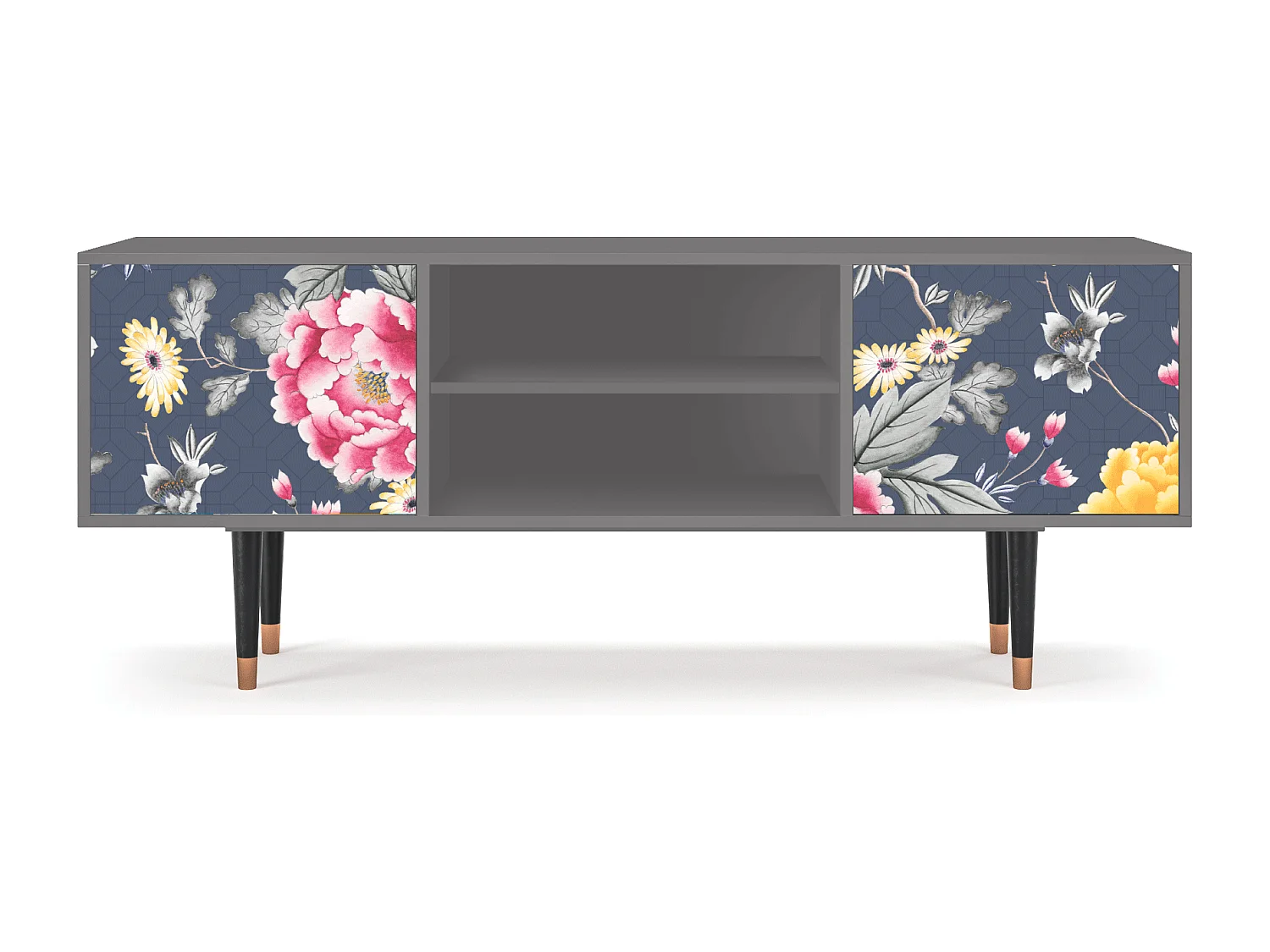 Szafka RTV - 170х69х48 cm - T2 - Dark Flower Bed, Szary