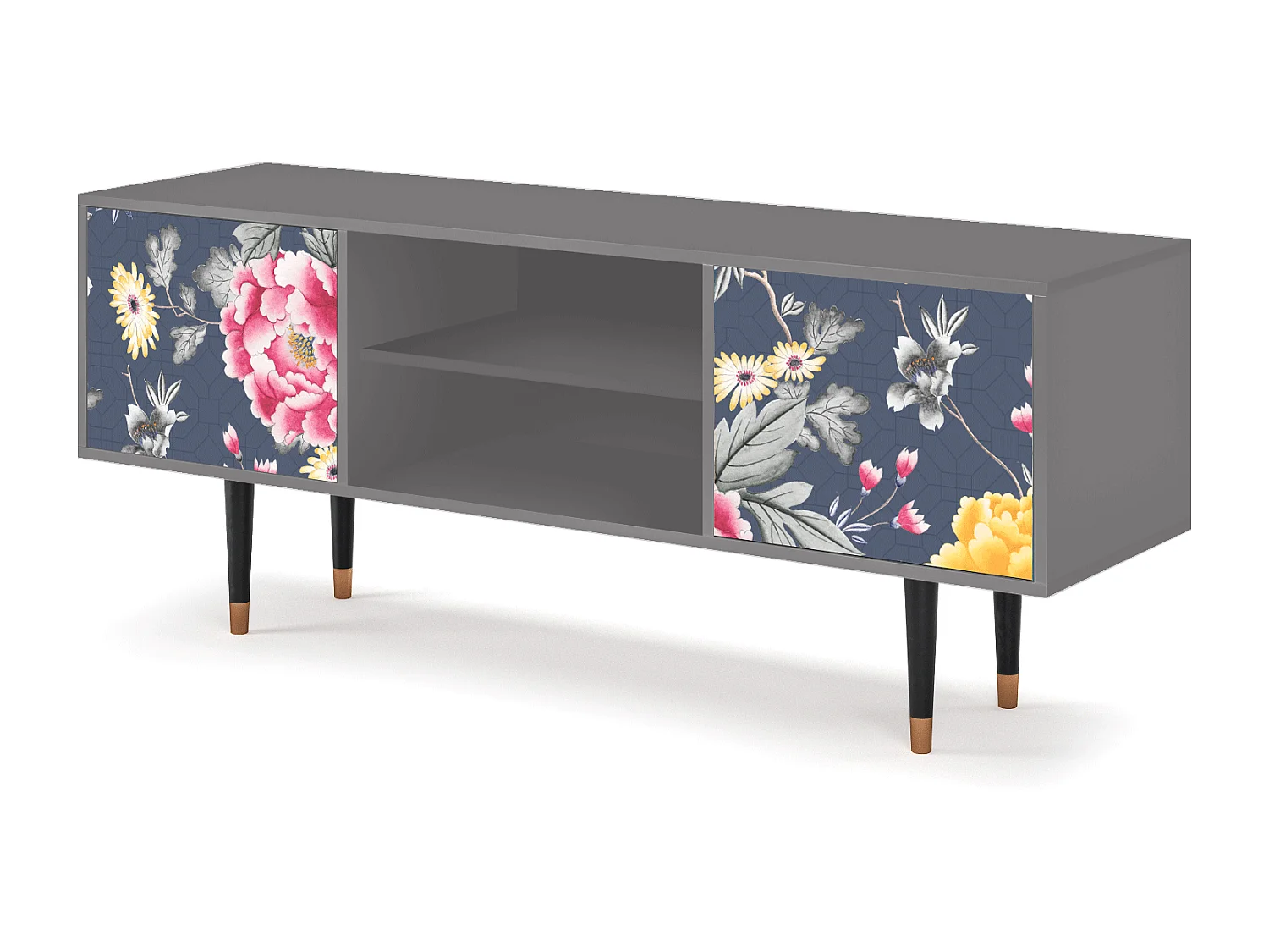 Szafka RTV - 170х69х48 cm - T2 - Dark Flower Bed, Szary