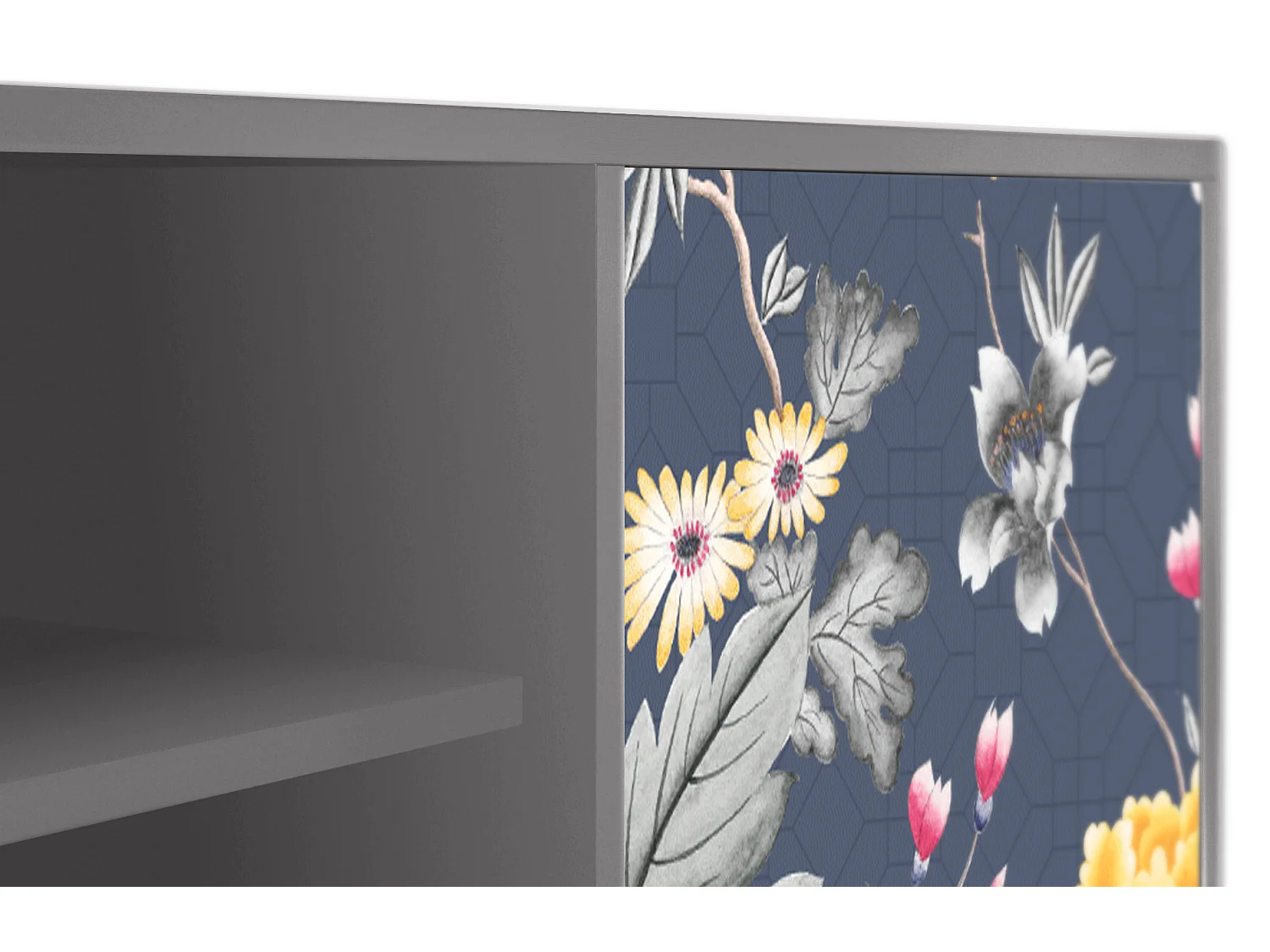 Szafka RTV - 170х69х48 cm - T2 - Dark Flower Bed, Szary