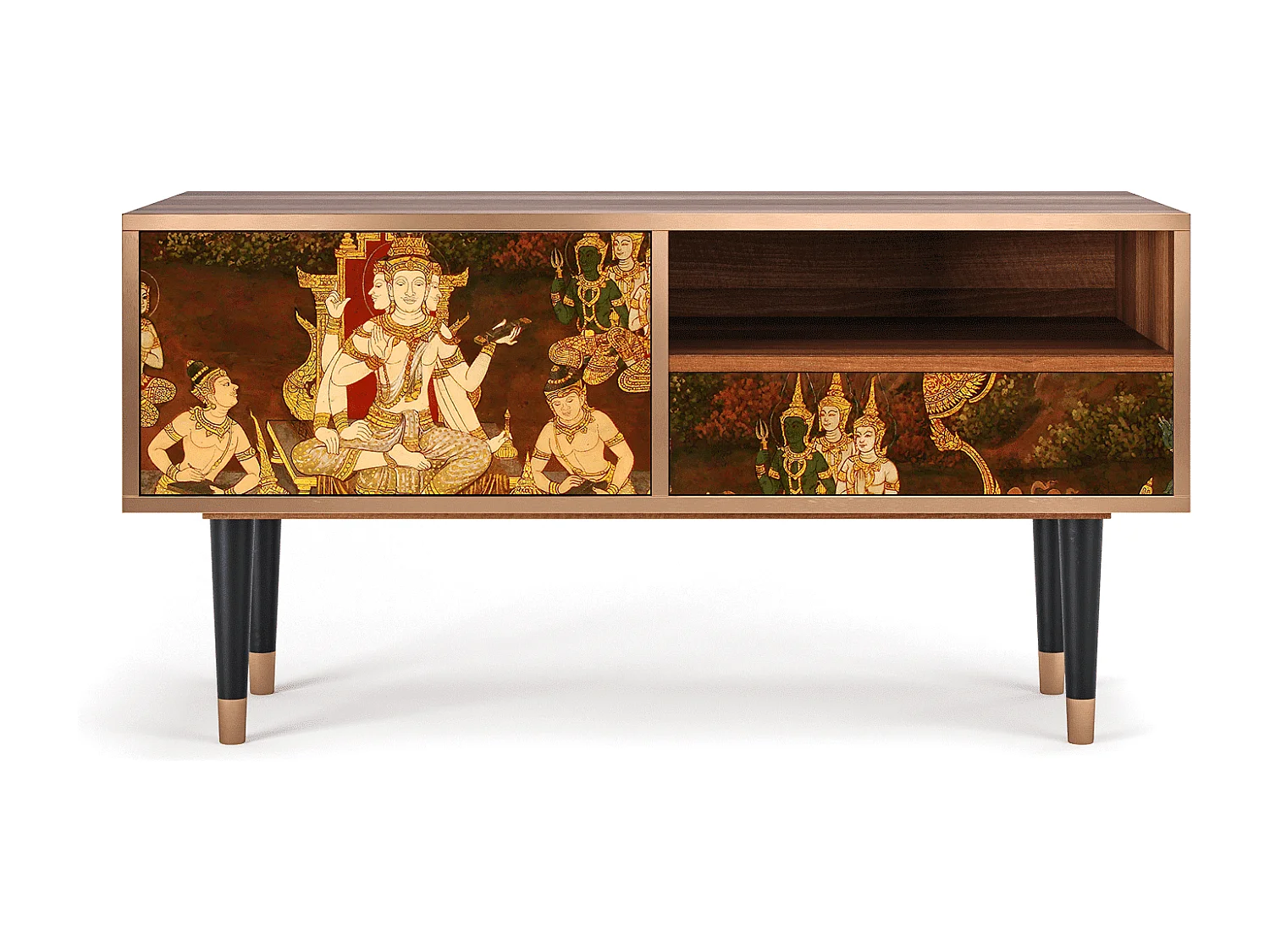 Mueble de TV - 115х59х48 cm - T3 - Malyavan, Nogueira