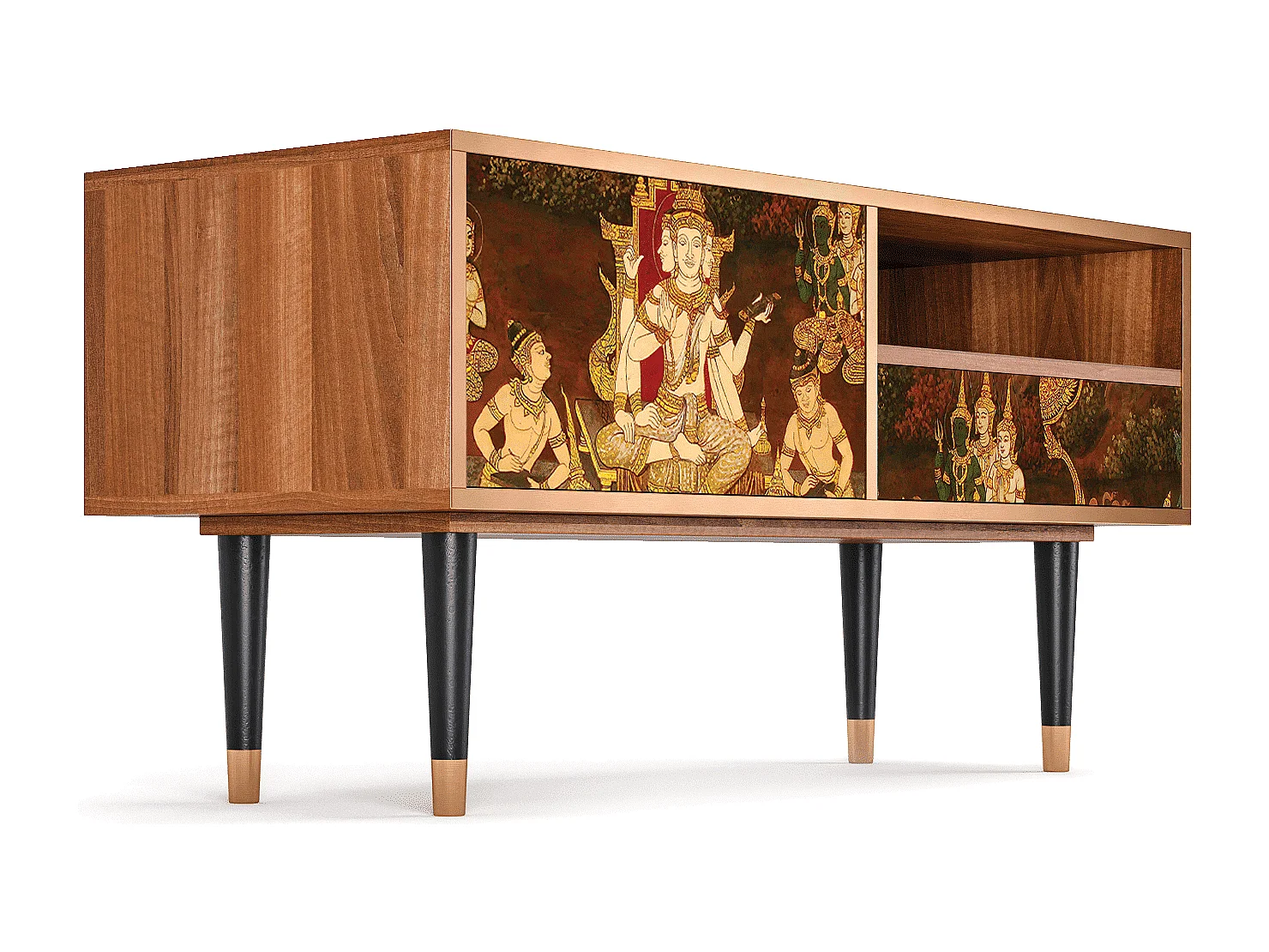 Mueble de TV - 115х59х48 cm - T3 - Malyavan, Nogueira