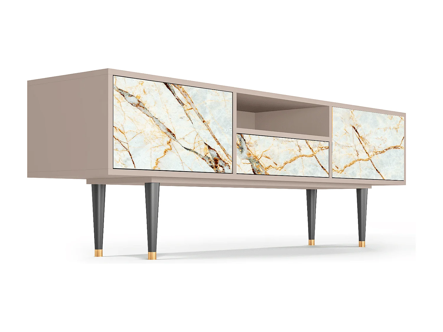 Mueble de TV - 170х59х41 cm - T6 - Areiay Marble, Latte