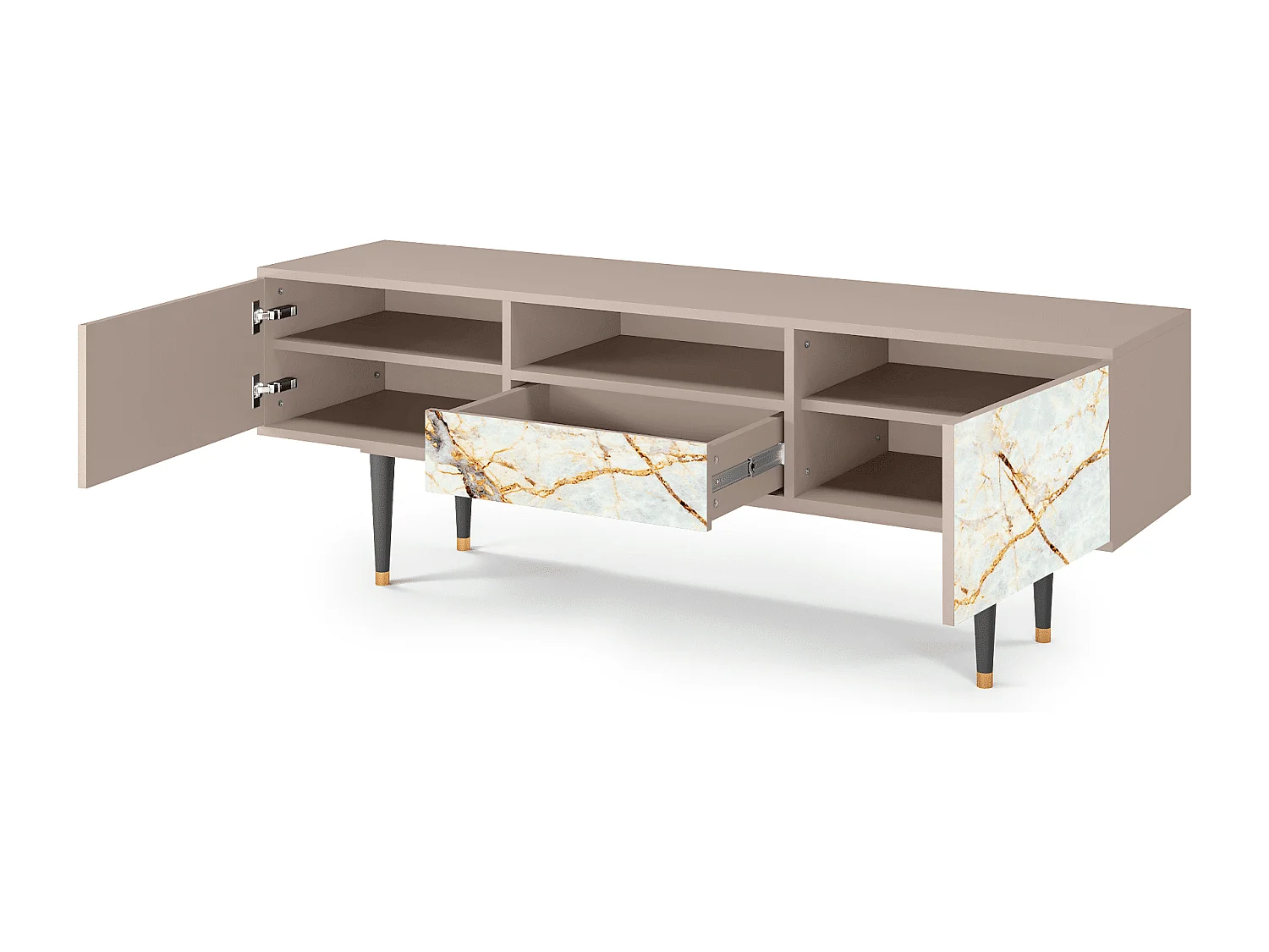 Meuble TV - 170х59х41 cm - T6 - Sabley Marble, Latte