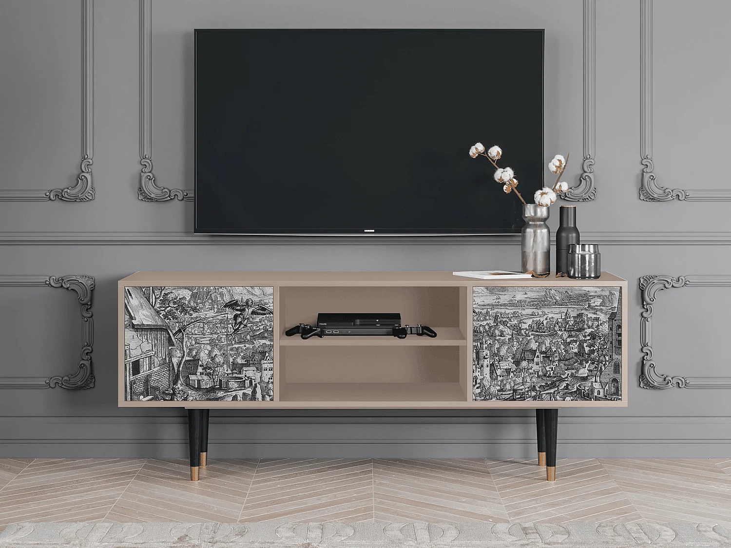 Mueble de TV - 170х69х48 cm - T2 - Departure, Latte