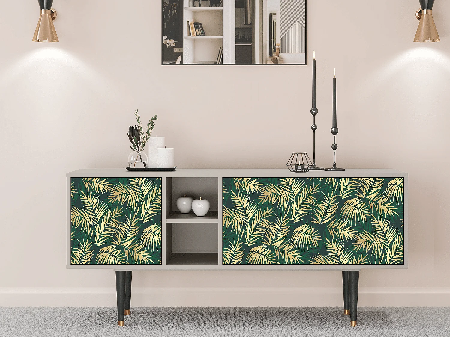 TV-Möbel - 150х69х41 cm - T5 - Sunny Palm Tree, Sand