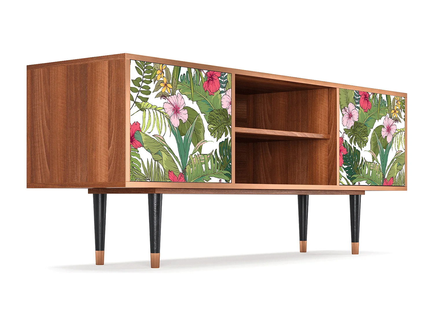 TV-meubel - 170х69х48 cm - T2 - Verdant Tropics, Walnoot