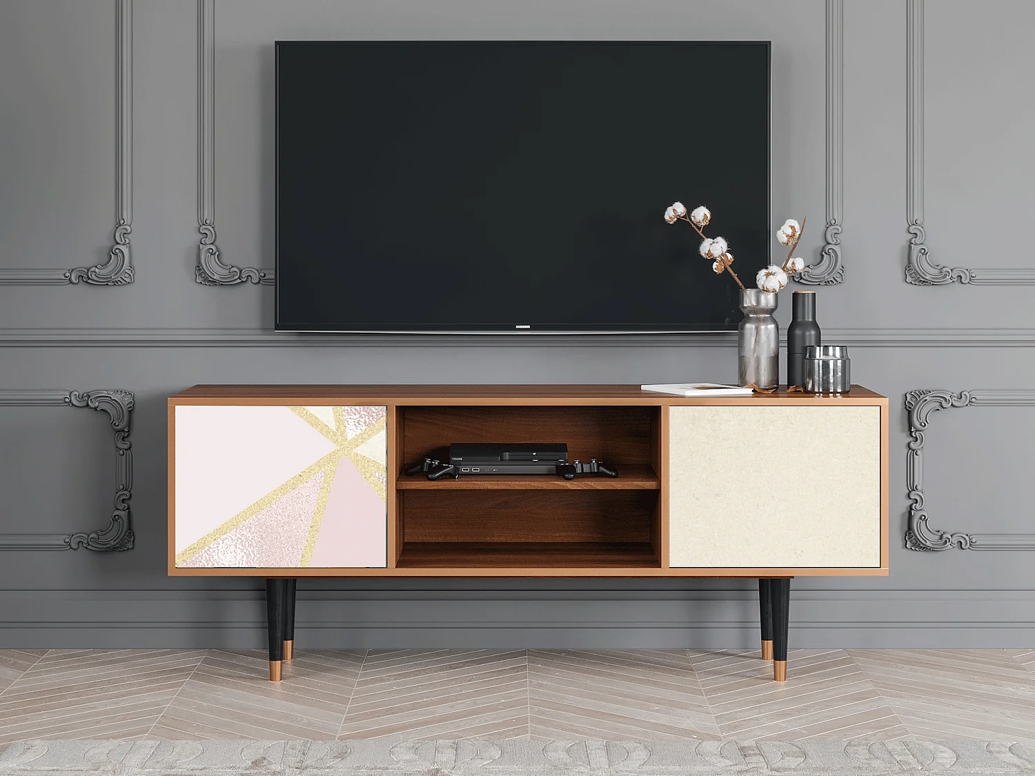 TV-Möbel - 170х69х48 cm - T2 - Cosmopolitan Diva, Walnuss