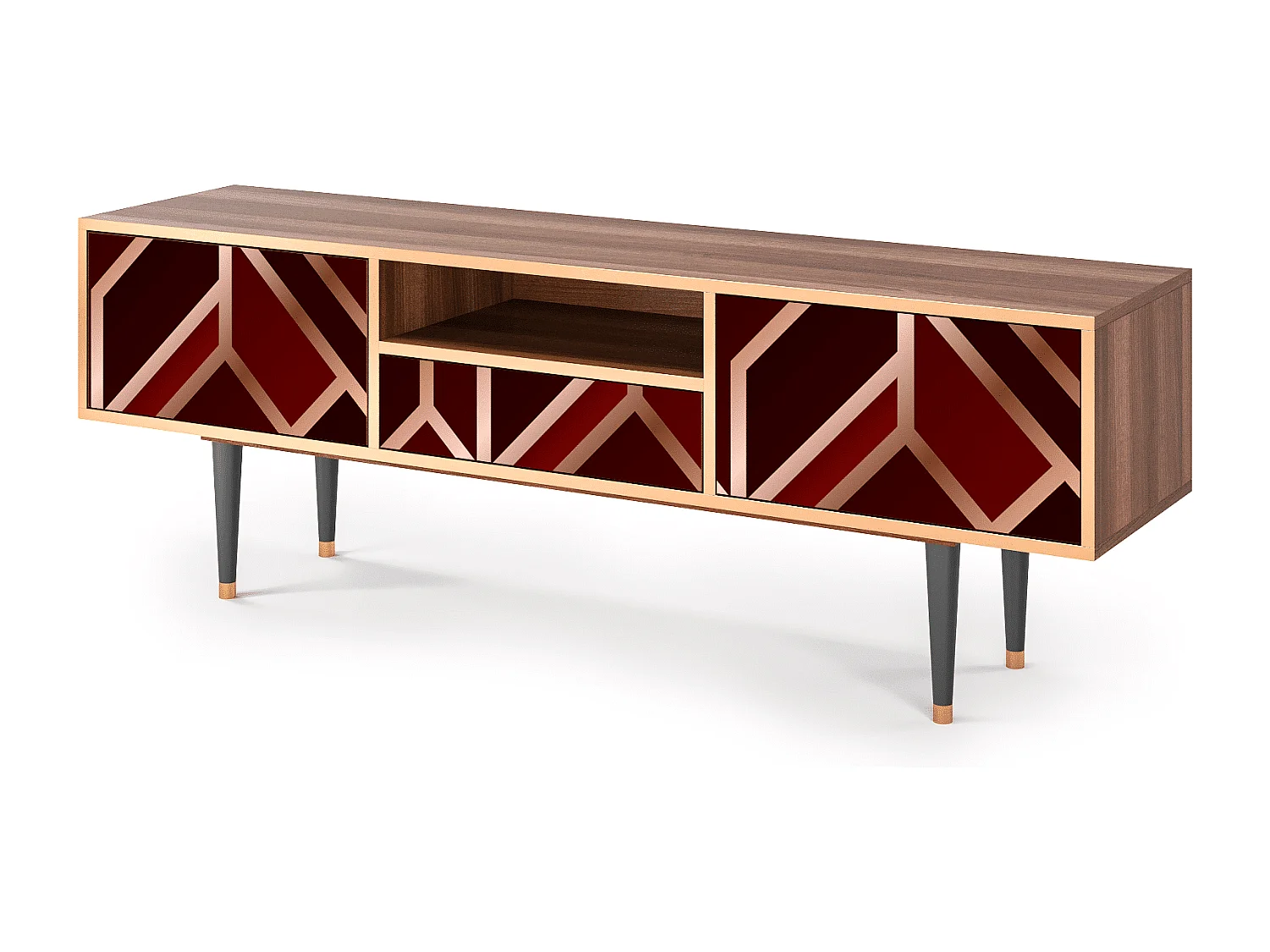 Meuble TV - 170х59х41 cm - T6 - Velvet 1920's, Noyer