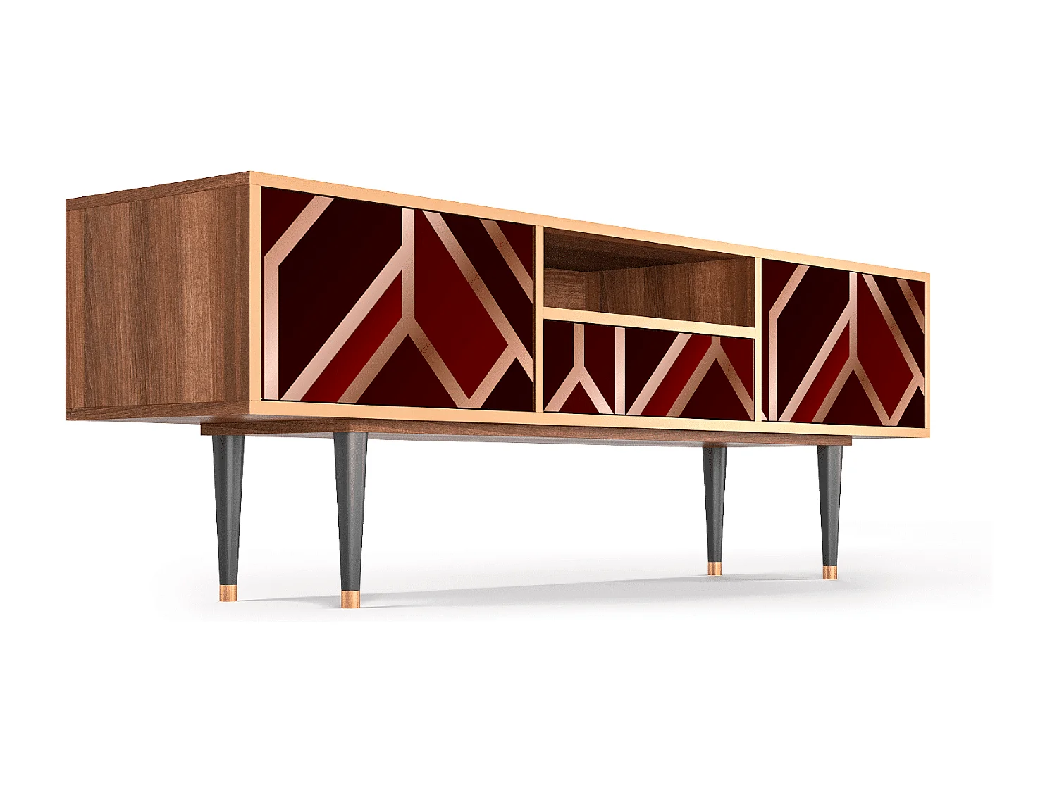 Meuble TV - 170х59х41 cm - T6 - Velvet 1920's, Noyer