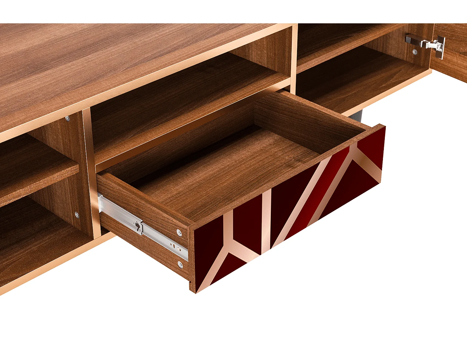 Meuble TV - 170х59х41 cm - T6 - Velvet 1920's, Noyer