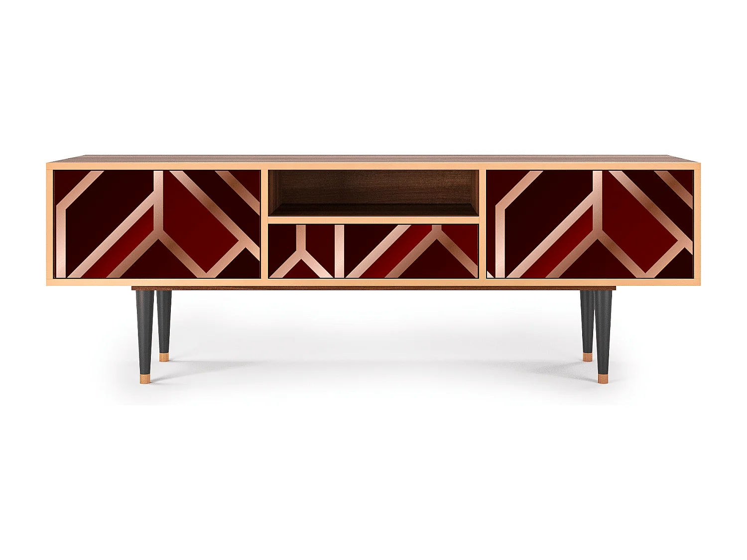 Mueble de TV - 170х59х41 cm - T6 - Velvet 1920's, Nogal