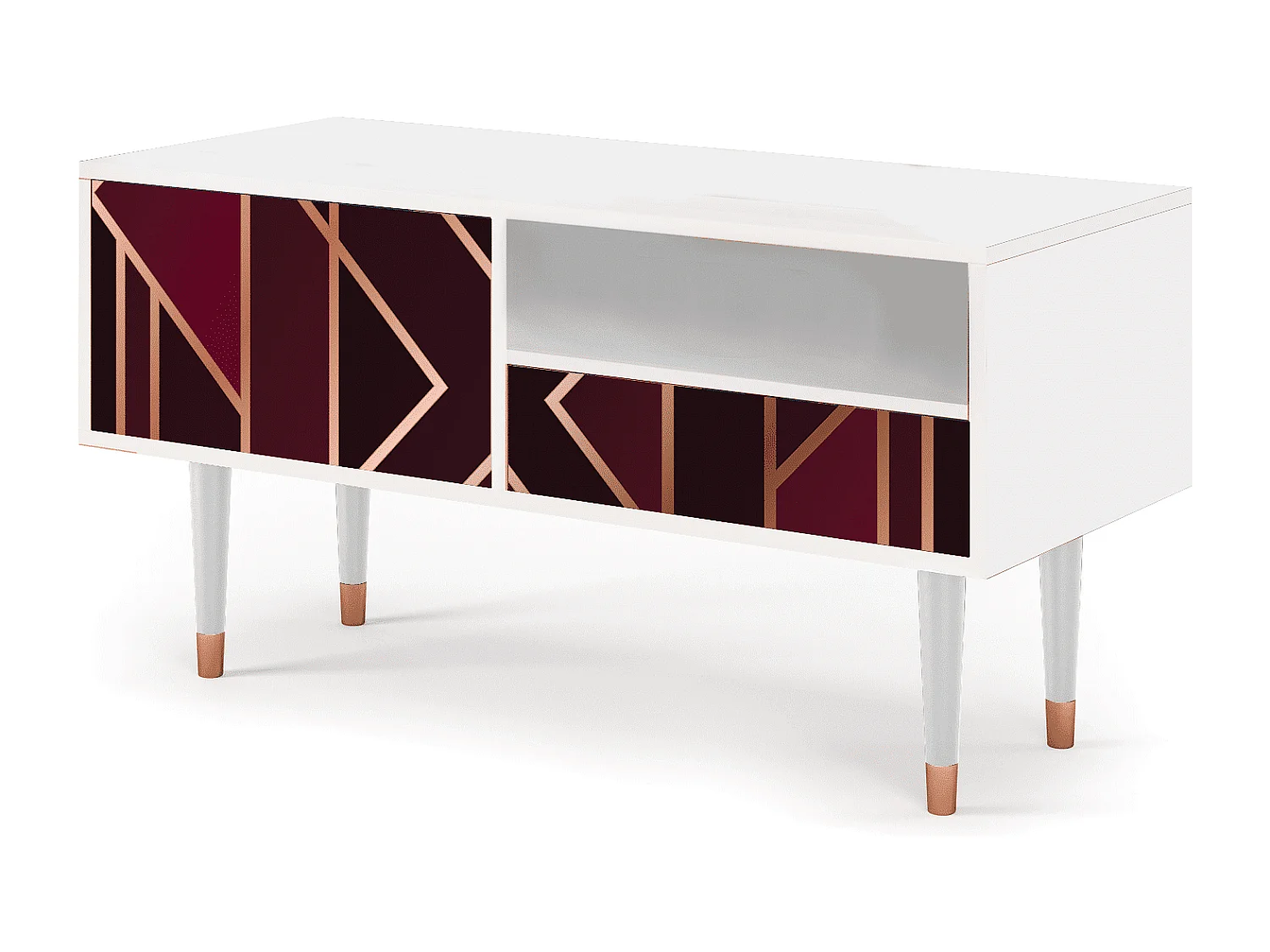 TV-Möbel - 115х59х48 cm - T3 - Burgundy Jewelery, Weiß