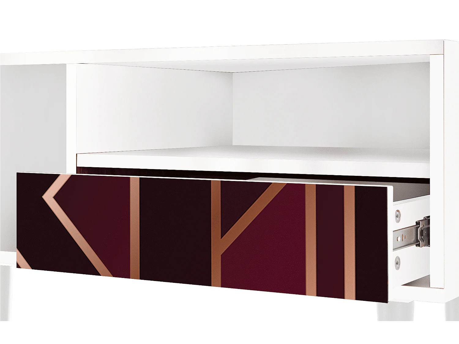 TV-Möbel - 115х59х48 cm - T3 - Burgundy Jewelery, Weiß