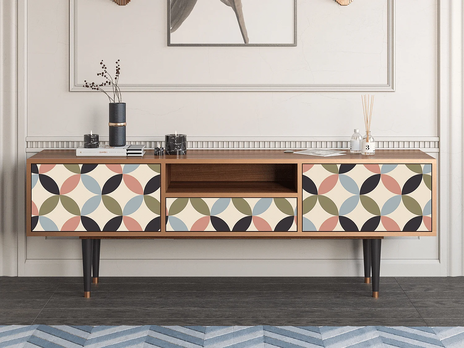 TV-meubel - 170х59х41 cm - T6 - Butterfly Effect, Walnoot